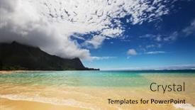  Presentation with kauai hawaii - Amazing PPT layouts having beautiful scene in tunnels beach on the island of kauai hawaii usa backdrop and a coral colored foreground