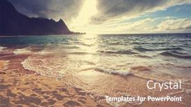  Presentation with kauai hawaii - Colorful presentation theme enhanced with beautiful scene in tunnels beach on the island of kauai hawaii usa backdrop and a coral colored foreground