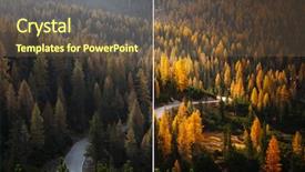  Presentation with scene - Cool new PPT theme with beautiful scene of alps road backdrop and a tawny brown colored foreground