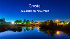  Presentation with trade - Beautiful slide set featuring beautiful-scenery-at-the-settlement backdrop and a dark gray colored foreground