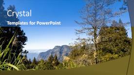  Presentation with recreation - Theme enhanced with beautiful-scenery-landscape-in-alishan background and a teal colored foreground