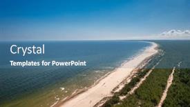  Presentation with scenery - Presentation theme consisting of beautiful-scenery-of-baltic-sea background and a teal colored foreground