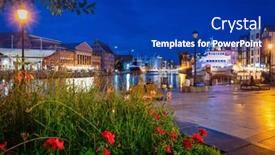  Presentation with scenery - Slide set consisting of beautiful-scenery-of-gdansk-city background and a royal blue colored foreground