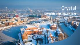  Presentation with winter river - Slide set featuring beautiful-scenery-of-gdansk-over background and a teal colored foreground