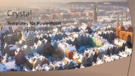  Presentation with winter river - Amazing presentation having beautiful-scenery-of-gdansk-over backdrop and a mint green colored foreground