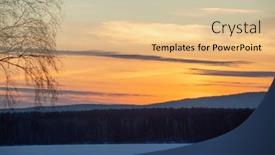  Presentation with winter river - Audience pleasing PPT theme consisting of beautiful-scenery-of-sundown backdrop and a lemonade colored foreground