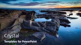  Presentation with ireland - Beautiful PPT layouts featuring beautiful-scenery-of-the-atlantic backdrop and a navy blue colored foreground