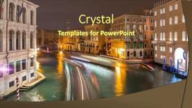  Presentation with canal - Cool new PPT layouts with beautiful scenery of the grand canal in venice at night italy backdrop and a tawny brown colored foreground