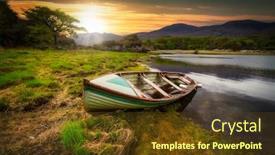  Presentation with killarney - Beautiful PPT theme featuring beautiful-scenery-of-the-killarney backdrop and a tawny brown colored foreground