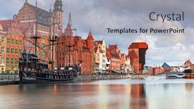  Presentation with scenery - Theme featuring beautiful-scenery-of-the-old background and a light gray colored foreground