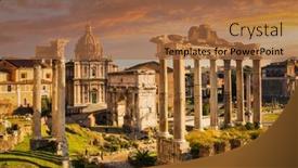  Presentation with forum - Slide set enhanced with beautiful-scenery-of-the-roman background and a  colored foreground