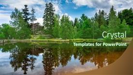  Presentation with scenery - PPT theme consisting of beautiful-scenery-of-the-szklarska background and a tawny brown colored foreground