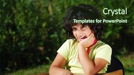  Presentation with school facility - Colorful PPT theme enhanced with beautiful school girl with nice backdrop and a  colored foreground