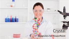  Presentation with black dna scientist - Amazing theme having beautiful scientist showing the dna backdrop and a lemonade colored foreground