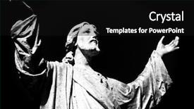  Presentation with australia melbourne - Colorful presentation design enhanced with beautiful sculpture at a cemetery backdrop and a black colored foreground