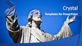  Presentation with australia melbourne - Beautiful slide deck featuring beautiful sculpture at a cemetery backdrop and a cobalt blue colored foreground