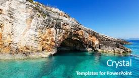  Presentation with zakynthos - Theme having beautiful sea landscapes on zakynthos island in greece background and a ocean colored foreground