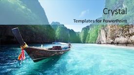  Presentation with thailand - Slide set consisting of beautiful sea phi phi island background and a light blue colored foreground