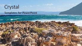  Presentation with sea shore - Amazing PPT layouts having beautiful-sea-shore-in-cyprus backdrop and a light blue colored foreground