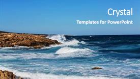  Presentation with sea shore - Slides enhanced with beautiful-sea-shore-in-cyprus background and a teal colored foreground