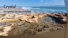  Presentation with sea shore - PPT theme consisting of beautiful-sea-shore-in-cyprus background and a light blue colored foreground