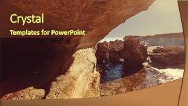  Presentation with sea shore - PPT layouts with beautiful-sea-shore-in-cyprus background and a tawny brown colored foreground