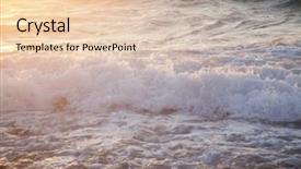  Presentation with stormy sea waves - Cool new PPT theme with beautiful sea waves at sunset backdrop and a lemonade colored foreground