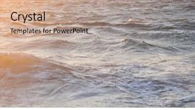  Presentation with sunset beach - Slide deck consisting of beautiful sea waves at sunset background and a coral colored foreground