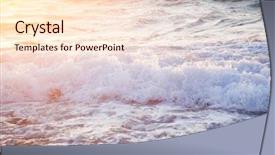  Presentation with stormy sea waves - Presentation design consisting of beautiful sea waves at sunset background and a lemonade colored foreground