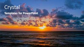  Presentation with ocean surface - Presentation theme enhanced with beautiful-seascape-against-the-horizon background and a ocean colored foreground