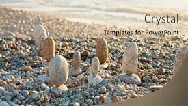  Presentation with romantic beach - Presentation theme consisting of beautiful-seascape-amazing-view background and a lemonade colored foreground