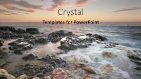  Presentation with calm sea - Presentation featuring beautiful-seascape-calm-sea background and a coral colored foreground