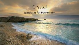  Presentation with art seascape nature sea - Beautiful theme featuring beautiful seascape composition of nature backdrop and a coral colored foreground
