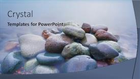  Presentation with sea shore - Presentation design enhanced with beautiful-seascape-nature-composition-round background and a light blue colored foreground