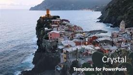  Presentation with italy - Presentation having beautiful-seascape-of-the-rapallo background and a tawny brown colored foreground