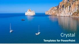  Presentation with rock - PPT theme with beautiful-seascape-view-sea-rock background and a ocean colored foreground