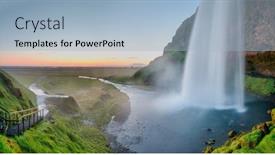  Presentation with iceland - Colorful PPT layouts enhanced with beautiful-seljalandsfoss-waterfall-in-iceland backdrop and a light blue colored foreground