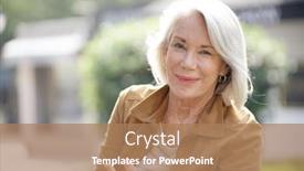  Presentation with outdoors - Presentation theme consisting of beautiful-senior-woman-texting-outdoors background and a coral colored foreground