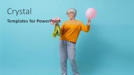  Presentation with color pink - Cool new presentation design with beautiful-senior-woman-with-pink backdrop and a arctic colored foreground