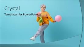  Presentation with color pink - PPT theme with beautiful-senior-woman-with-pink background and a arctic colored foreground
