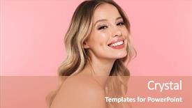  Presentation with long hair - Cool new PPT layouts with beautiful sensual topless woman backdrop and a coral colored foreground