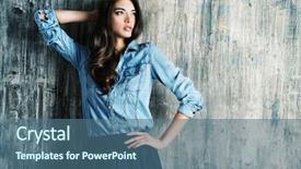  Presentation with jeans - Colorful slide set enhanced with beautiful sensual woman in jeans backdrop and a ocean colored foreground