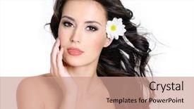  Presentation with beautiful skin - Colorful slides enhanced with flower girl - beautiful sensuality woman with fresh backdrop and a coral colored foreground