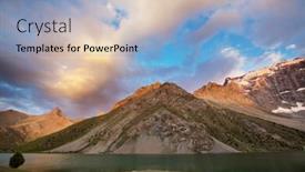  Presentation with serene - PPT theme consisting of beautiful-serene-lake-in-fann background and a light blue colored foreground
