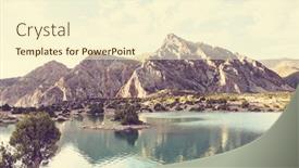  Presentation with serene - Amazing PPT layouts having beautiful-serene-lake-in-fann backdrop and a cream colored foreground