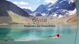  Presentation with serene - Audience pleasing PPT layouts consisting of beautiful-serene-lake-in-fanns backdrop and a mint green colored foreground