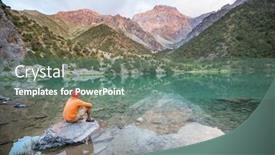  Presentation with serene - Cool new presentation theme with beautiful-serene-lake-in-fanns backdrop and a ocean colored foreground