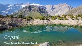  Presentation with serene - PPT layouts with beautiful-serene-lake-in-fanns background and a ocean colored foreground