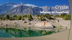  Presentation with serene - Audience pleasing PPT theme consisting of beautiful-serene-lake-in-fanns backdrop and a ocean colored foreground