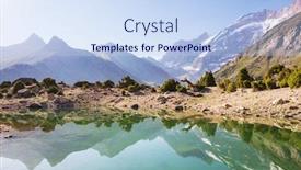  Presentation with serene - Audience pleasing presentation theme consisting of beautiful-serene-lake-in-fanns backdrop and a light blue colored foreground